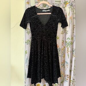 Kimchi Blue by Urban Outfitters Black Floral Velvet Dress